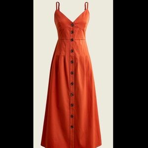 J.Crew Button-Front Stretch Twill Midi Dress - New - US 14
